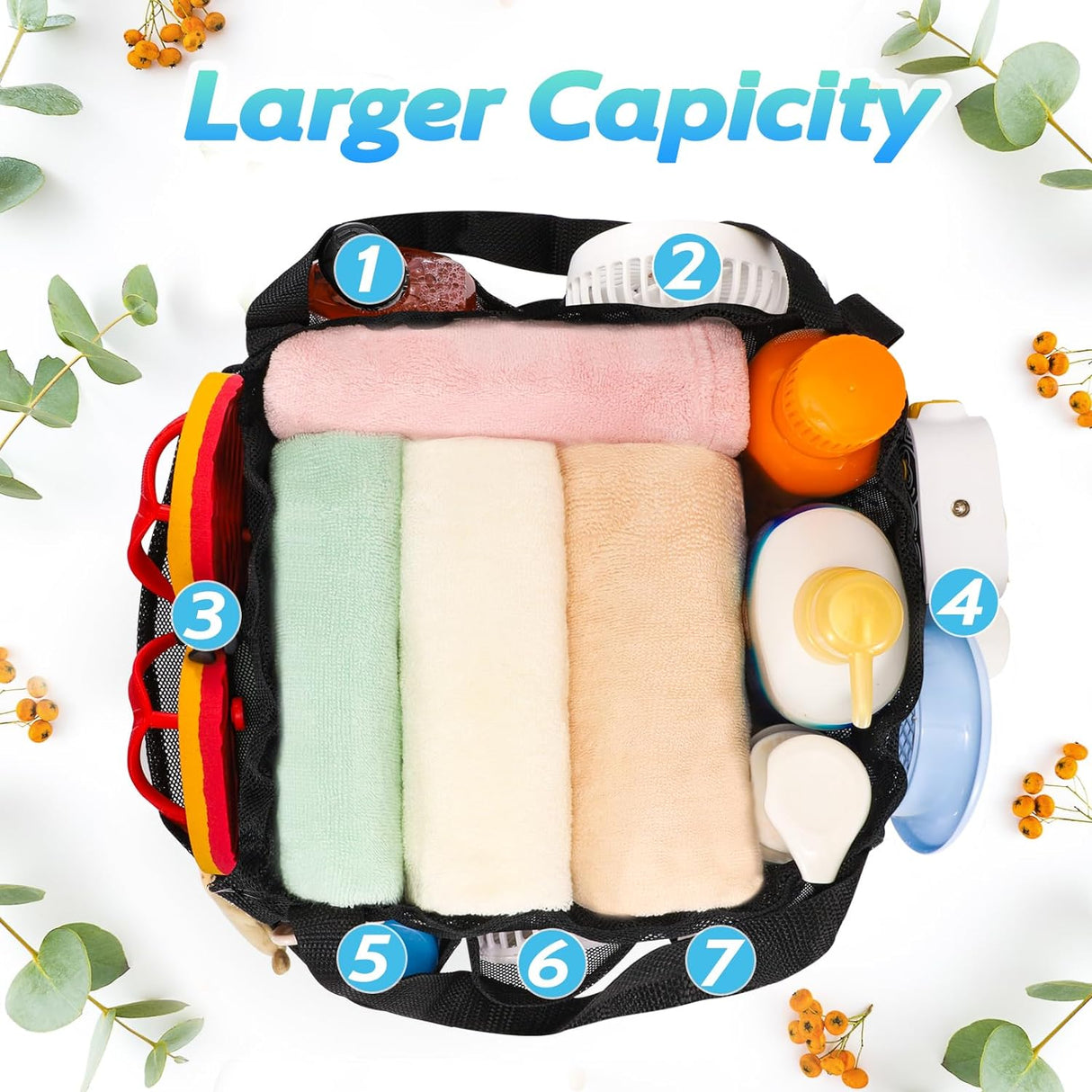 Caddy de Ducha Portátil con Cordón, Esencial para Dormitorio