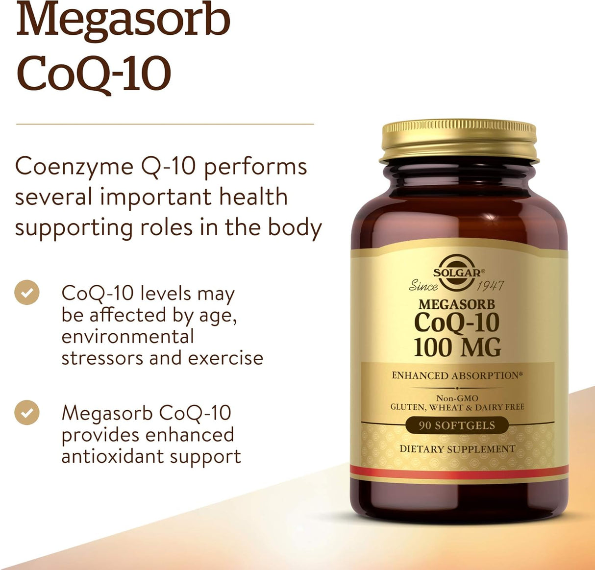 Solgar Megasorb CoQ10 100 mg Suplemento 90 cápsulas