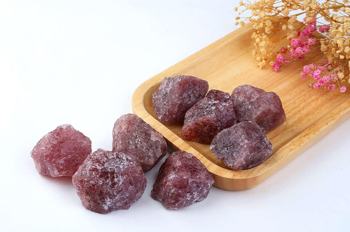 LAIDANLA Cuarzo fresa de 2 in, piedras naturales en bruto