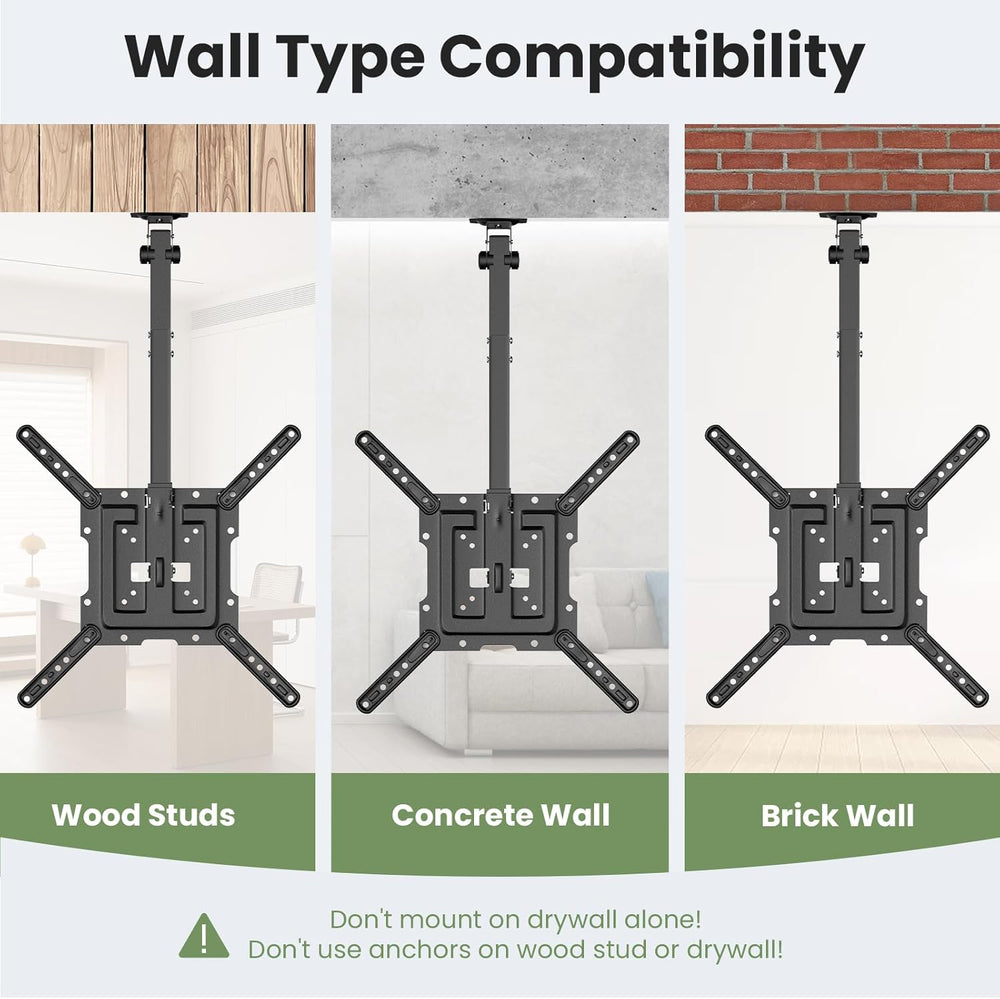 Soporte de TV de techo plegable, manual, ajustable, 23-55