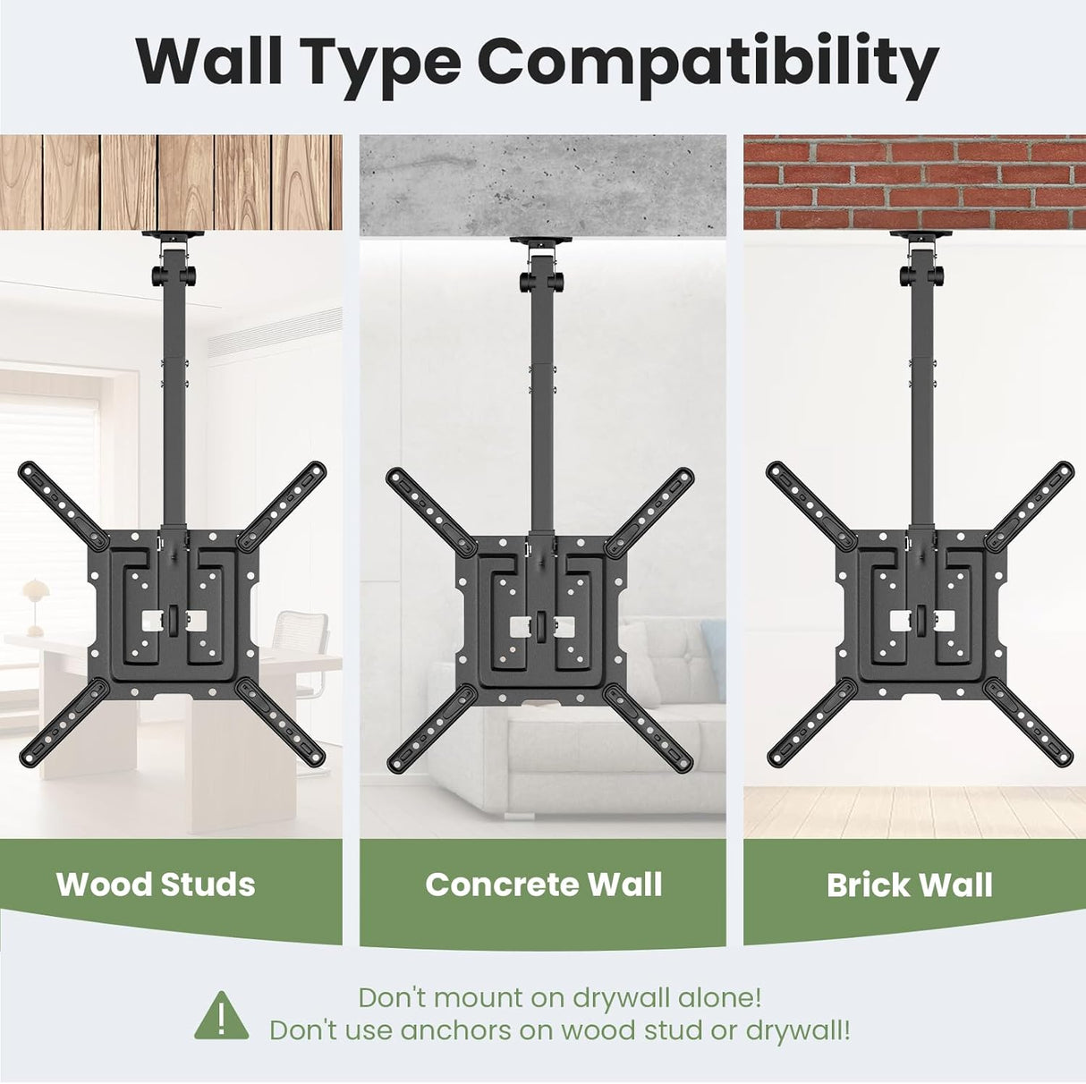 Soporte de TV de techo plegable, manual, ajustable, 23-55