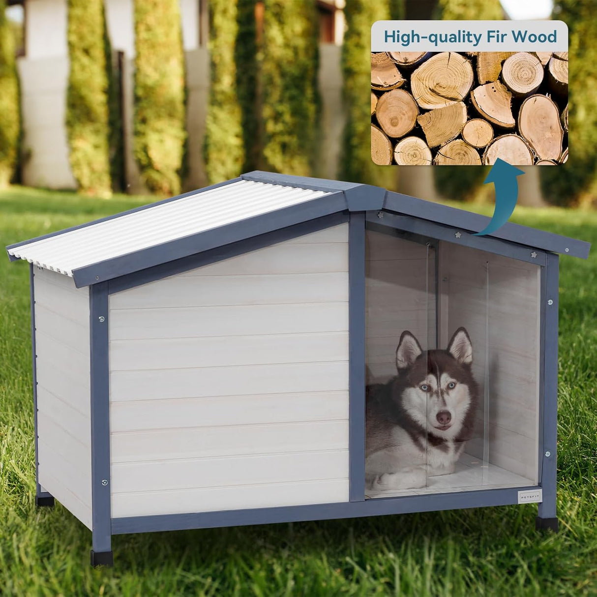 Casa grande para perros techo de PVC Petsfit
