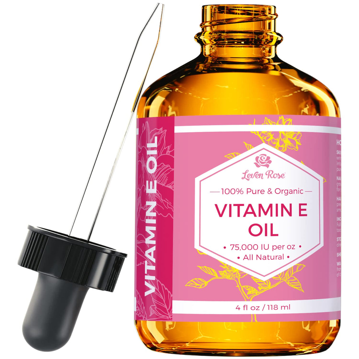 Aceite de vitamina E de Leven Rose 100% natural orgánico