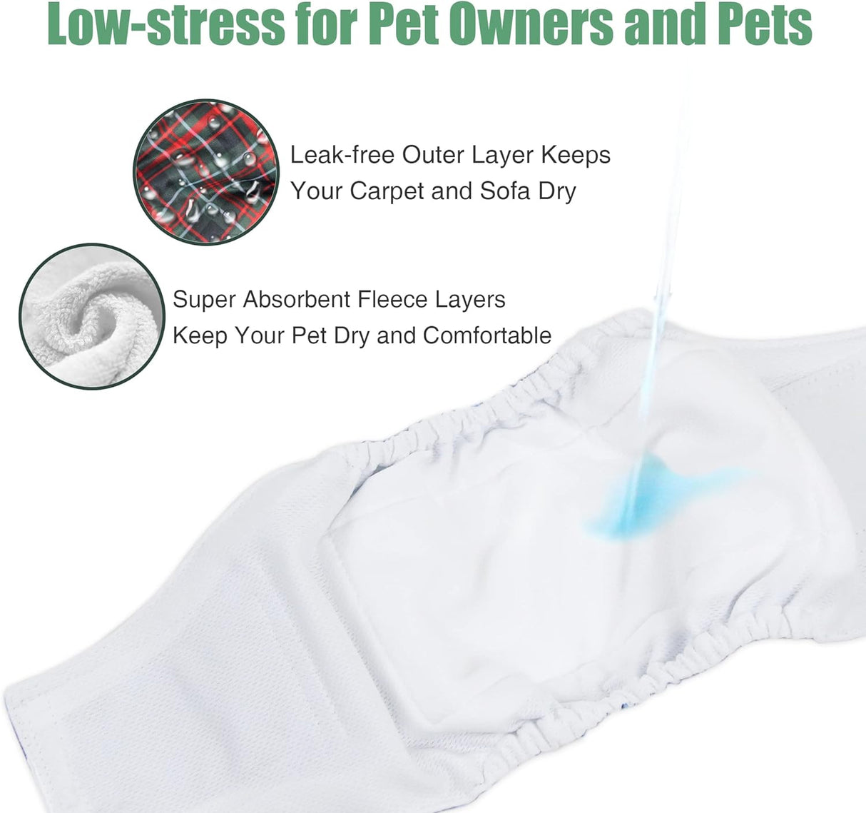 wegreeco Pañales lavables para el vientre para perros machos Pañales lavables para perros machos