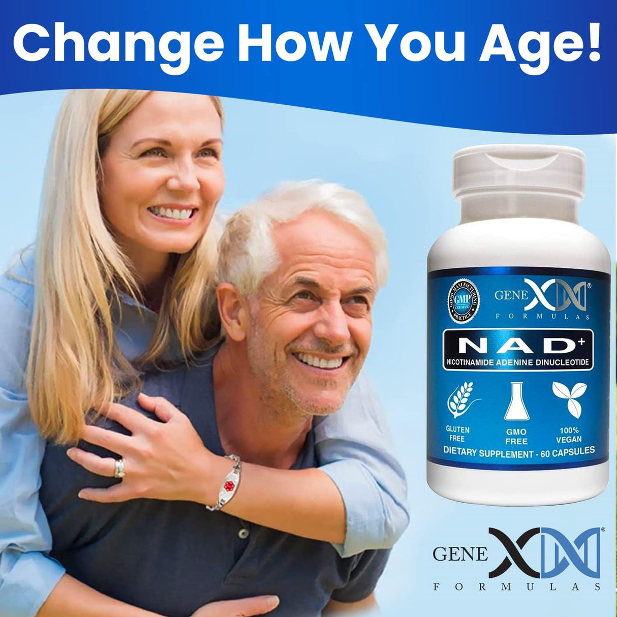 Suplementos NAD+ 250 mg porción 60 cápsulas de nicotinamida