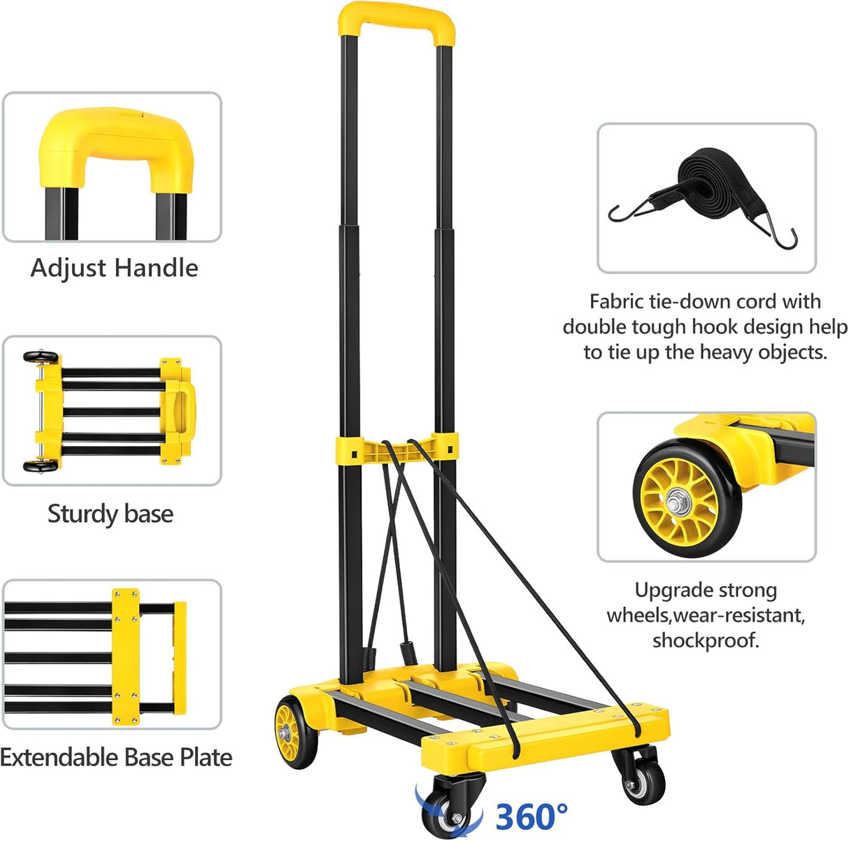 Carretilla Plegable KEDSUM 290 lbs, Liviana y Resistente, Modelo 2023