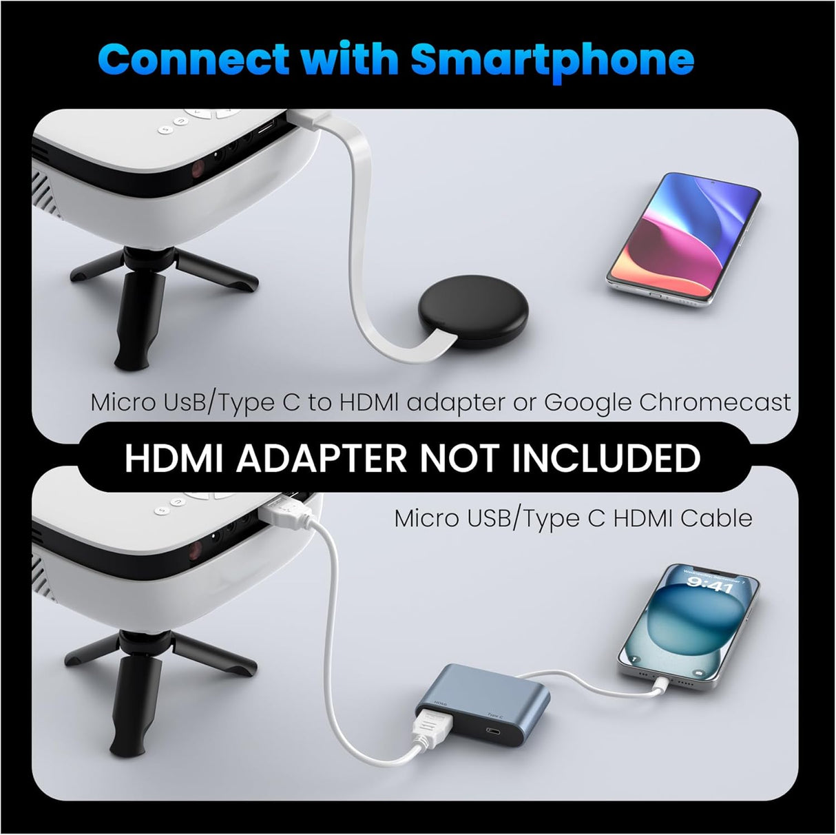 Proyector Mini 1080P 240 Portátil para Cine en Casa 7500 L