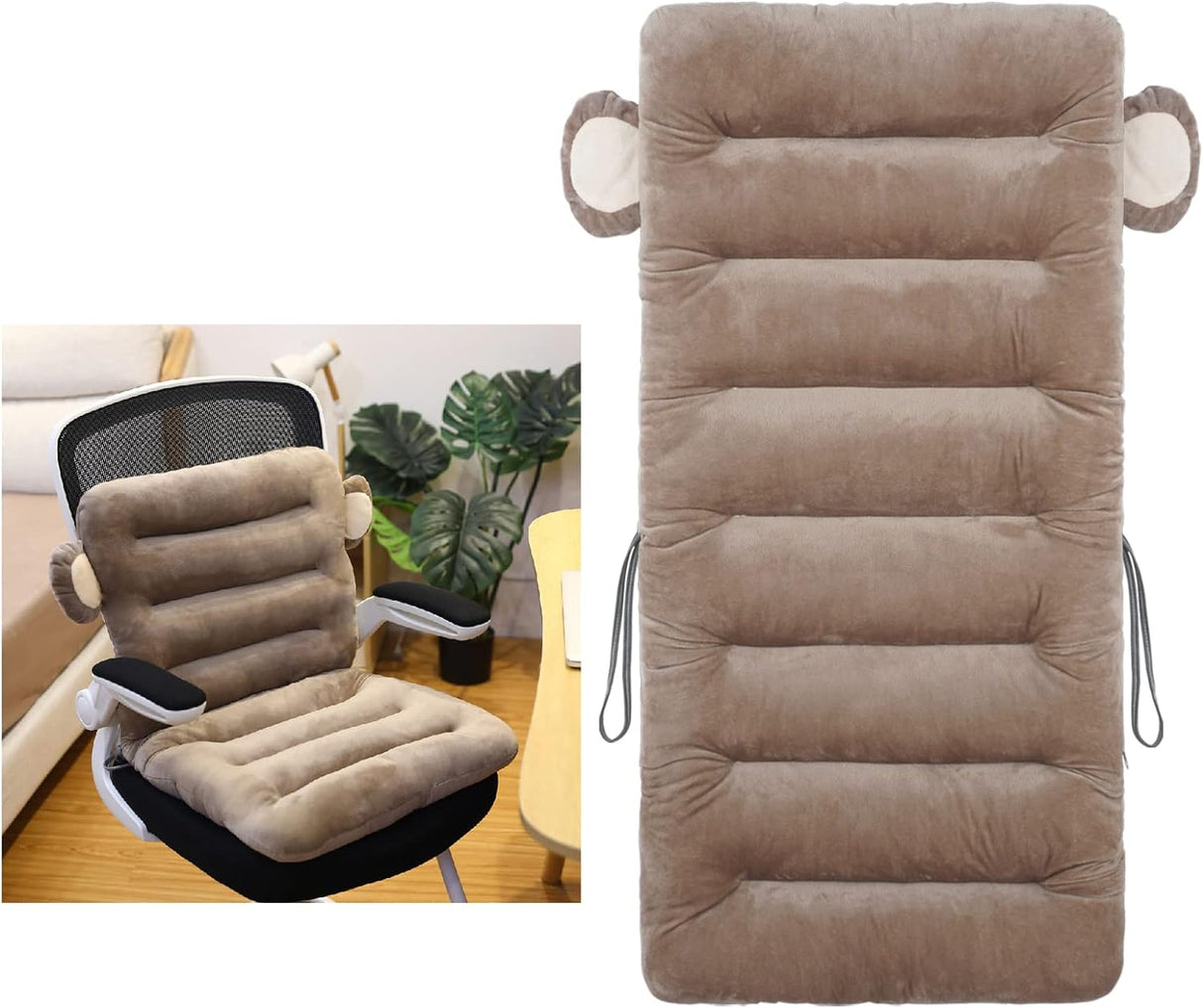 Cojín de silla ELFJOY 85cm con soporte lumbar y banda fija