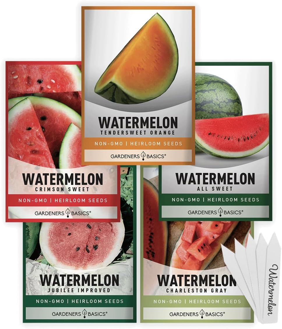 Semillas de Sandía para Jardín - Gardeners Basics, 5 Variedades