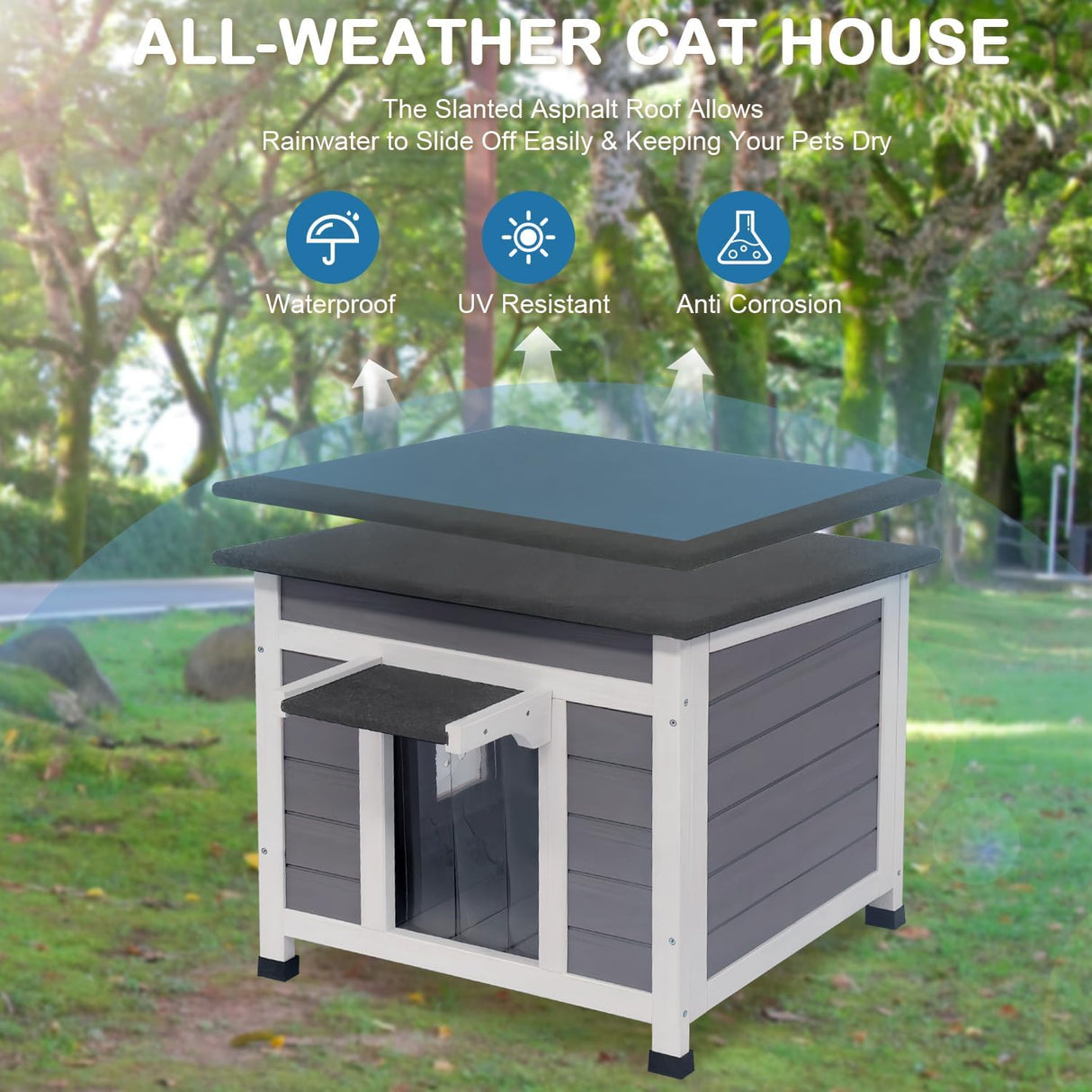 Casa para Gatos Exteriores - Aislada y Resistente al Clima - Modelo X