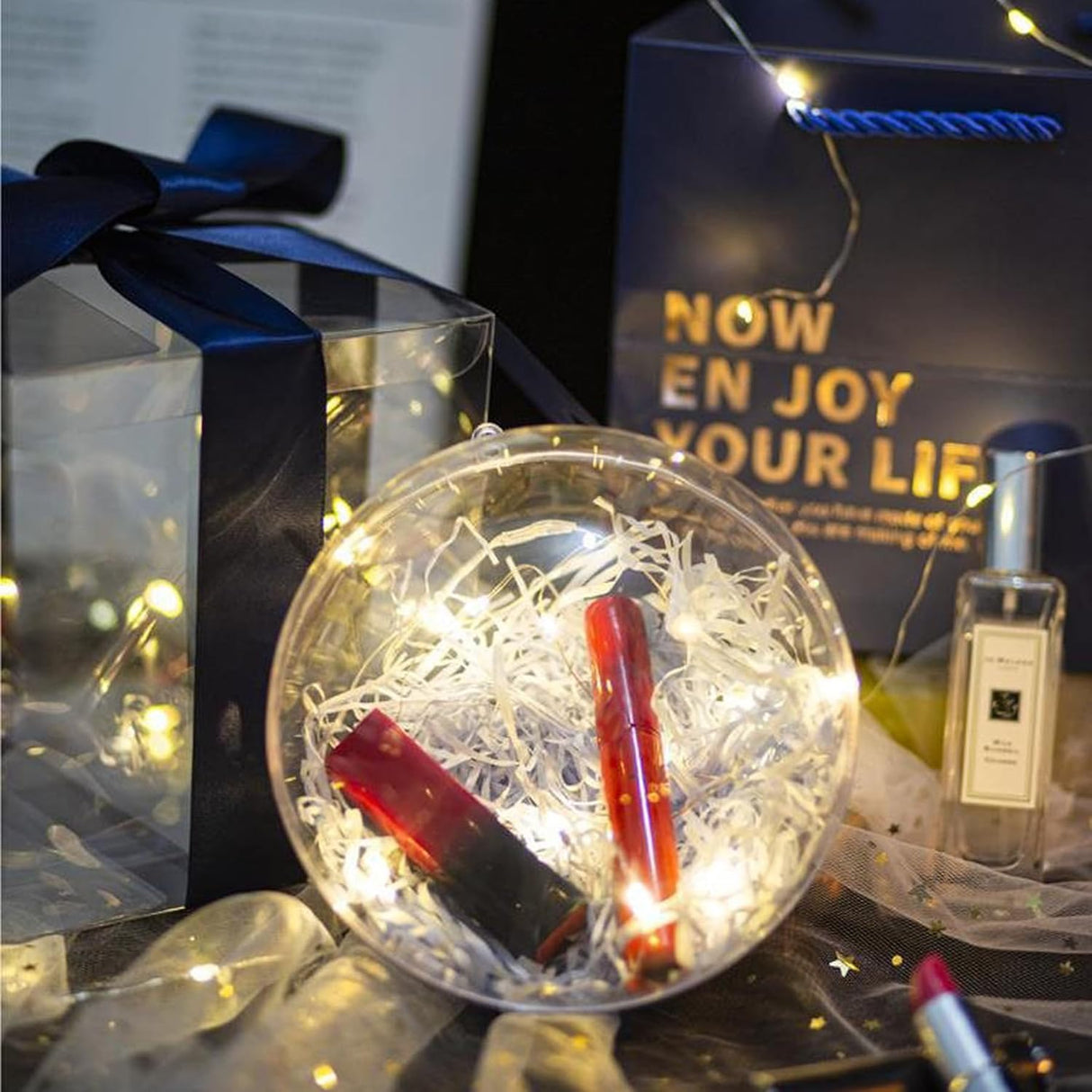 10PCS Bolas navidad transparente rellenables DI 4.8 pulgadas