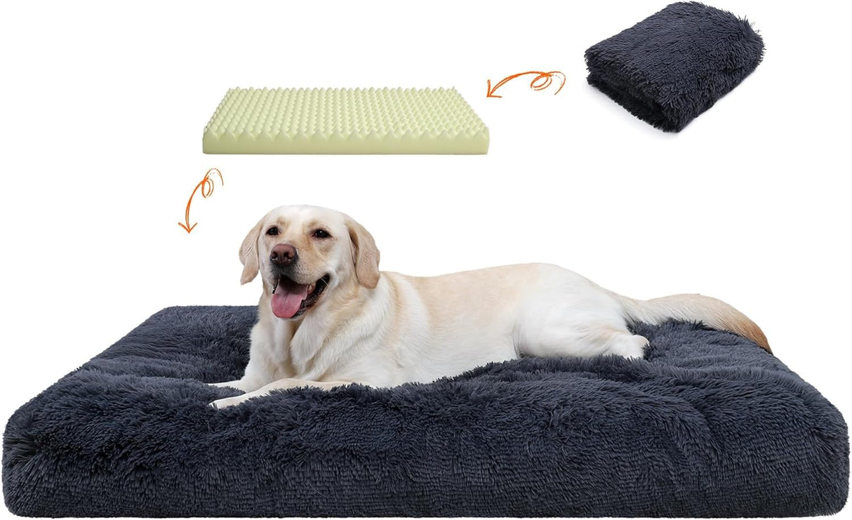 Cama ortopédica para perros grandes, lavable, 35x23 pulgadas