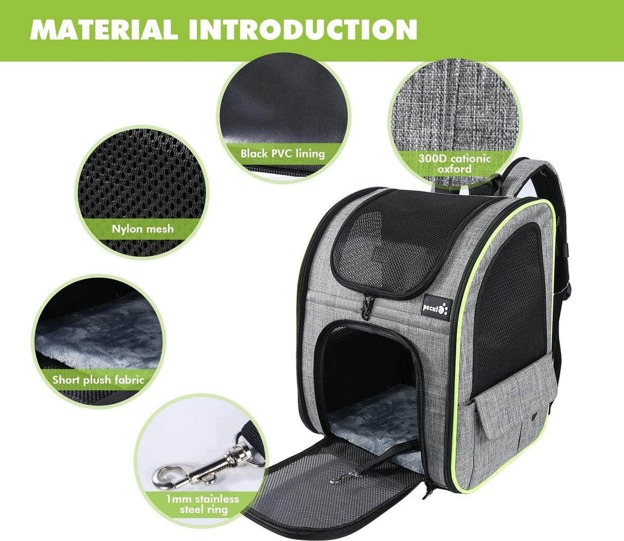 Mochila de transporte para gatos con malla transpirable