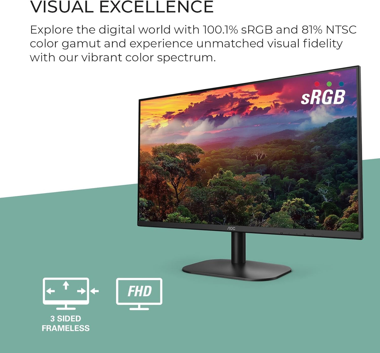 Monitor IPS AOC 24B2H2 24” FHD 100Hz 106% sRGB HDMI x2