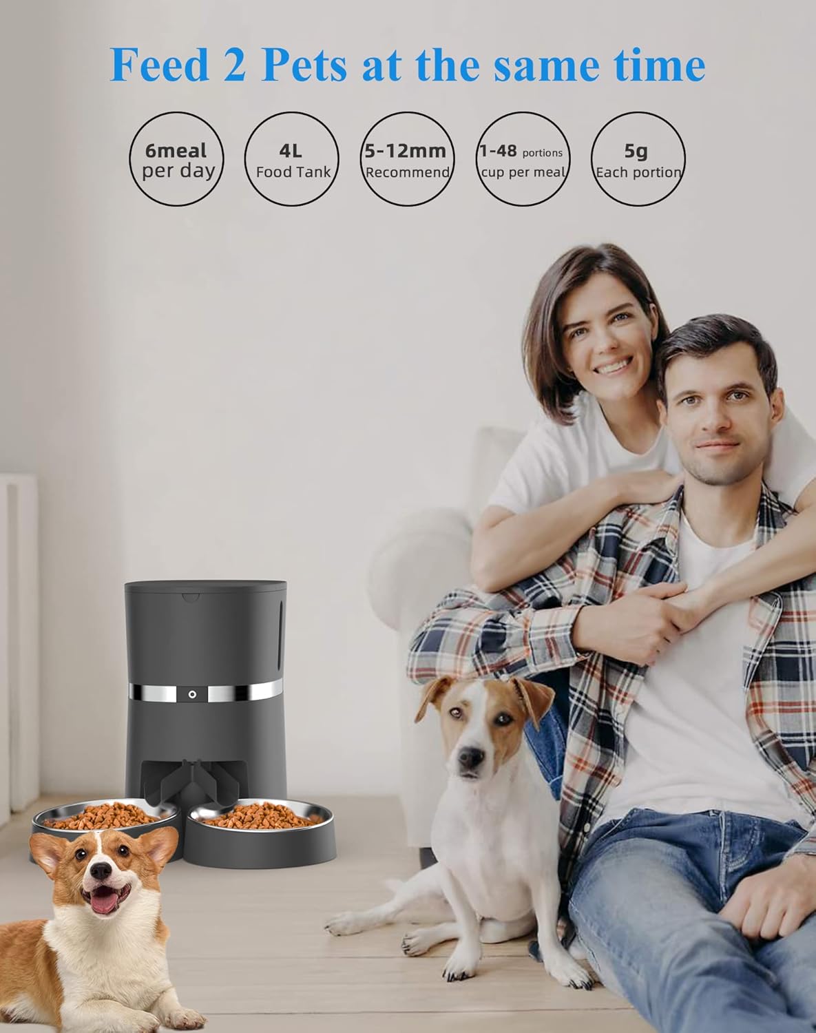 Comederos automático de alimentos para gatos grabadora voz