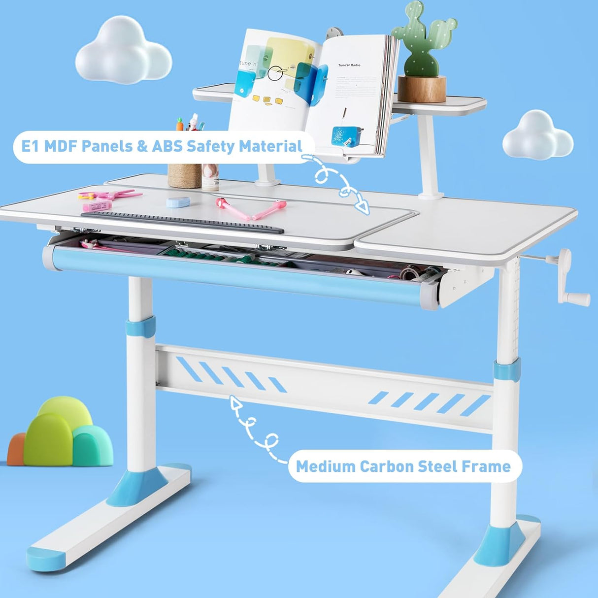 Escritorio y Silla Ajustables para Niños, Ergonómicos y con Cajón