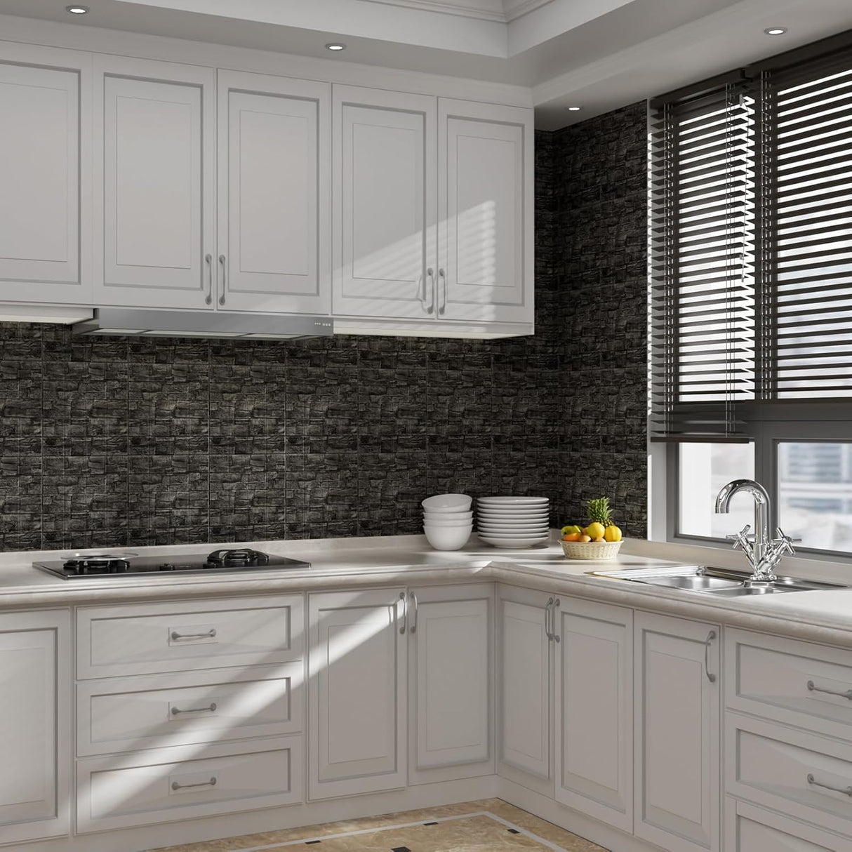 Paneles 3D autoadhesivos de ladrillo, decorativos, 20PCS