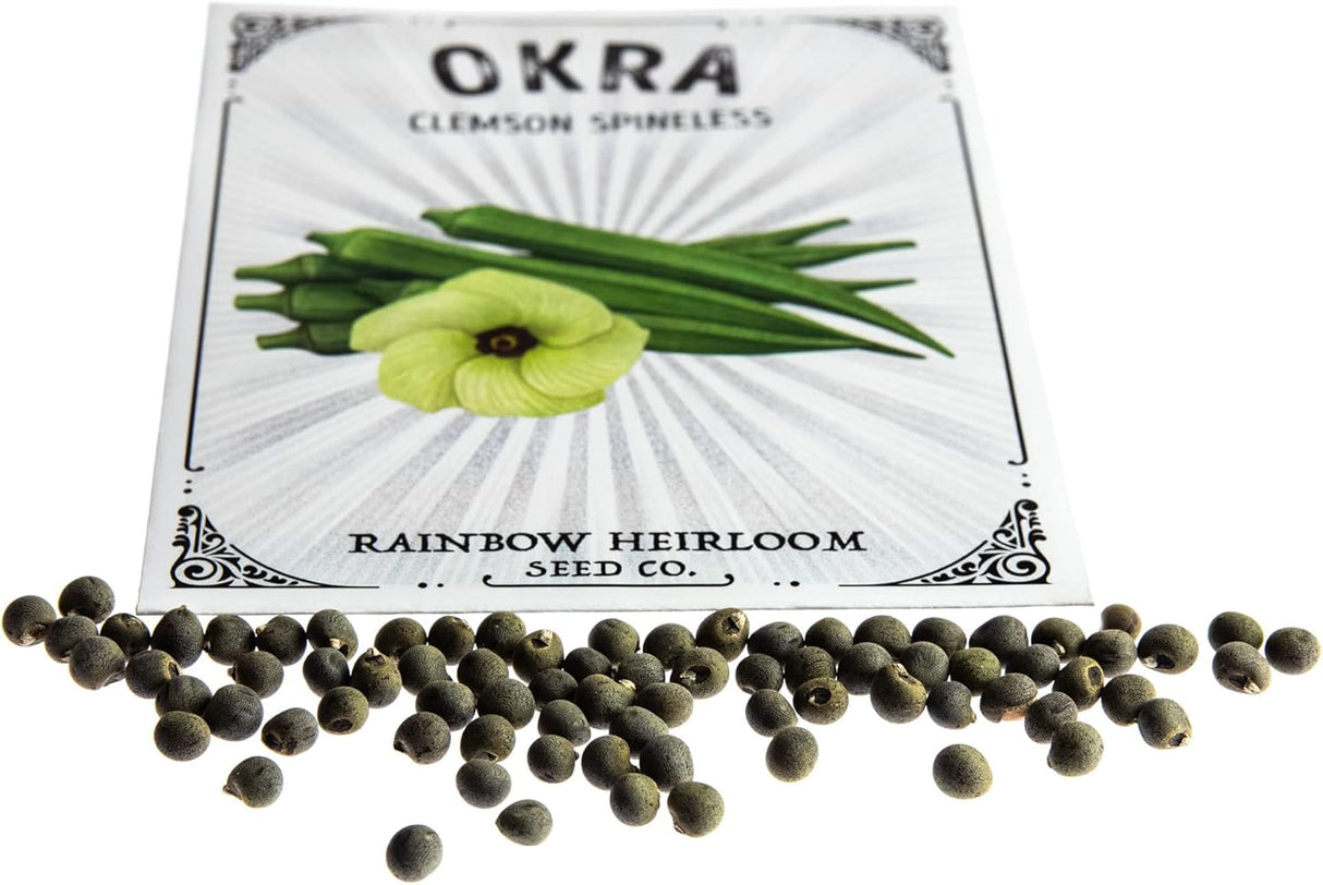 Semillas de Okra para Plantar | Rainbow Heirloom | No GMO, Heirloom
