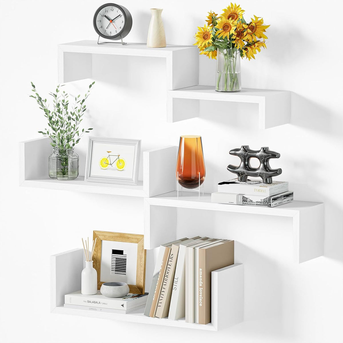 Estantes Flotantes SRIWATANA, Juego de 5, Decorativos de Madera