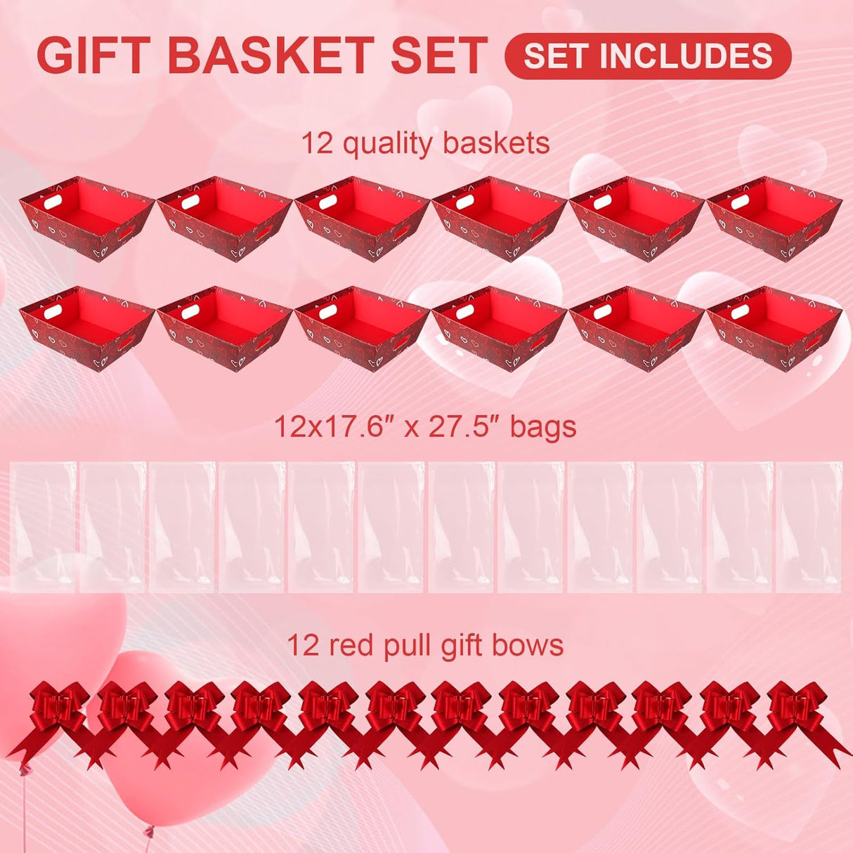Juego de 36 cestas de regalo para el día de San Valentín