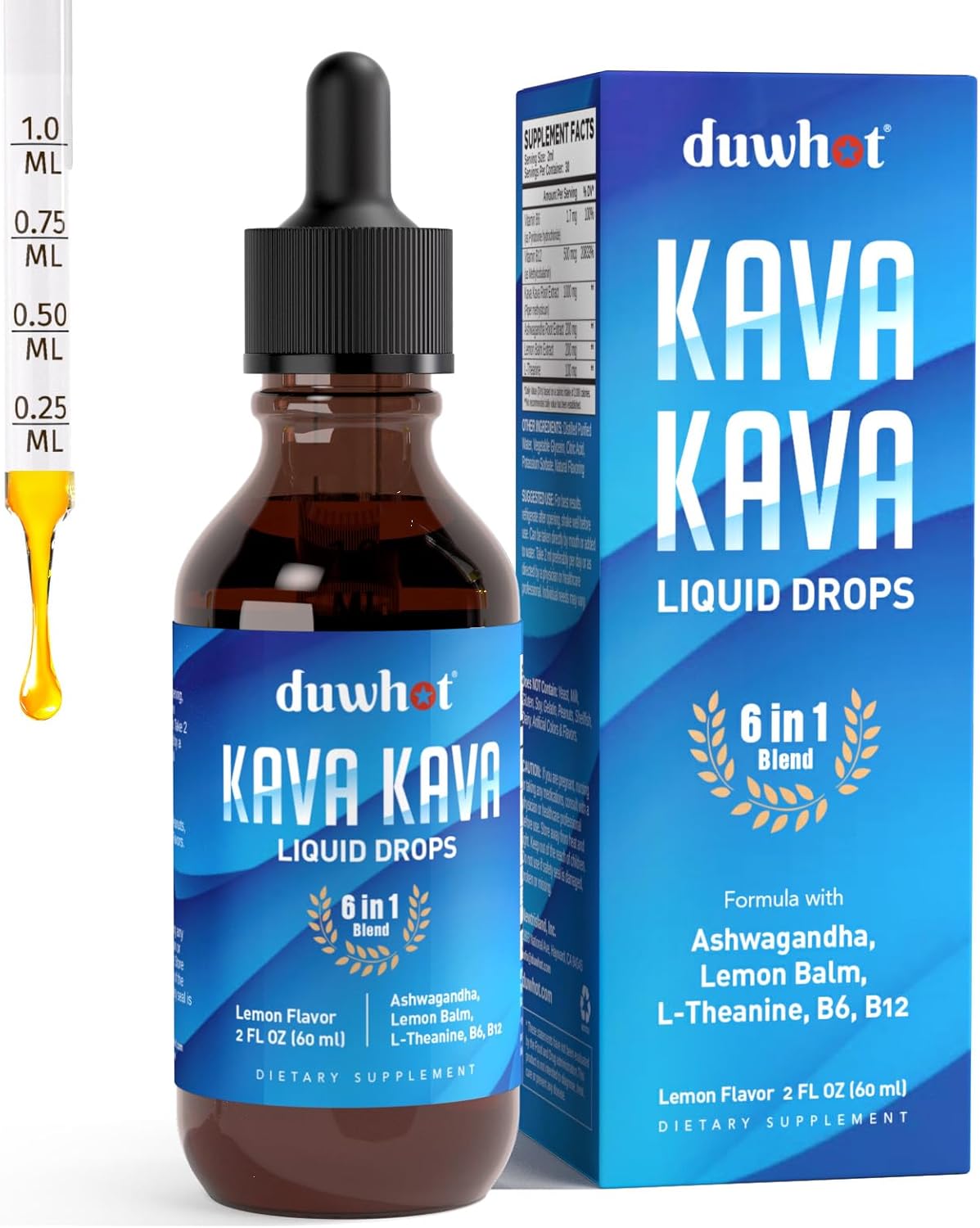 Extracto de Kava Kava Líquido con Ashwagandha, 2oz