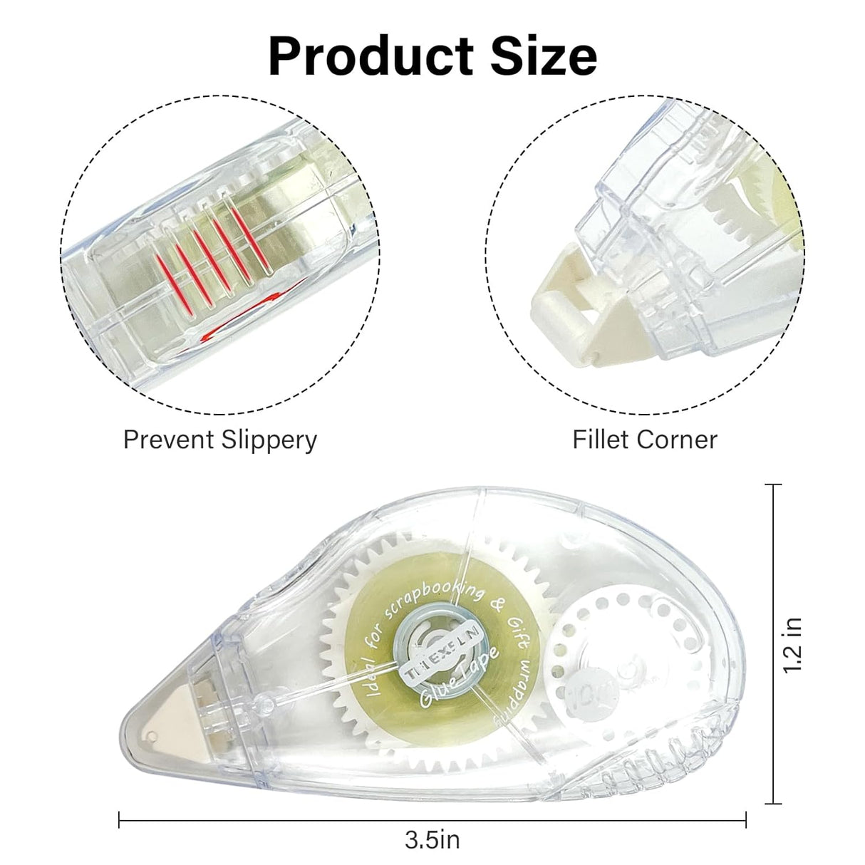 Rodillo de cinta adhesiva de doble cara 0.3 in x 33 pies..