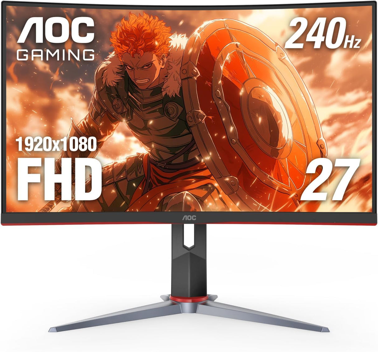 Monitor Gaming AOC 27 FHD 240Hz, 0.5ms, Curvo, C27G2Z