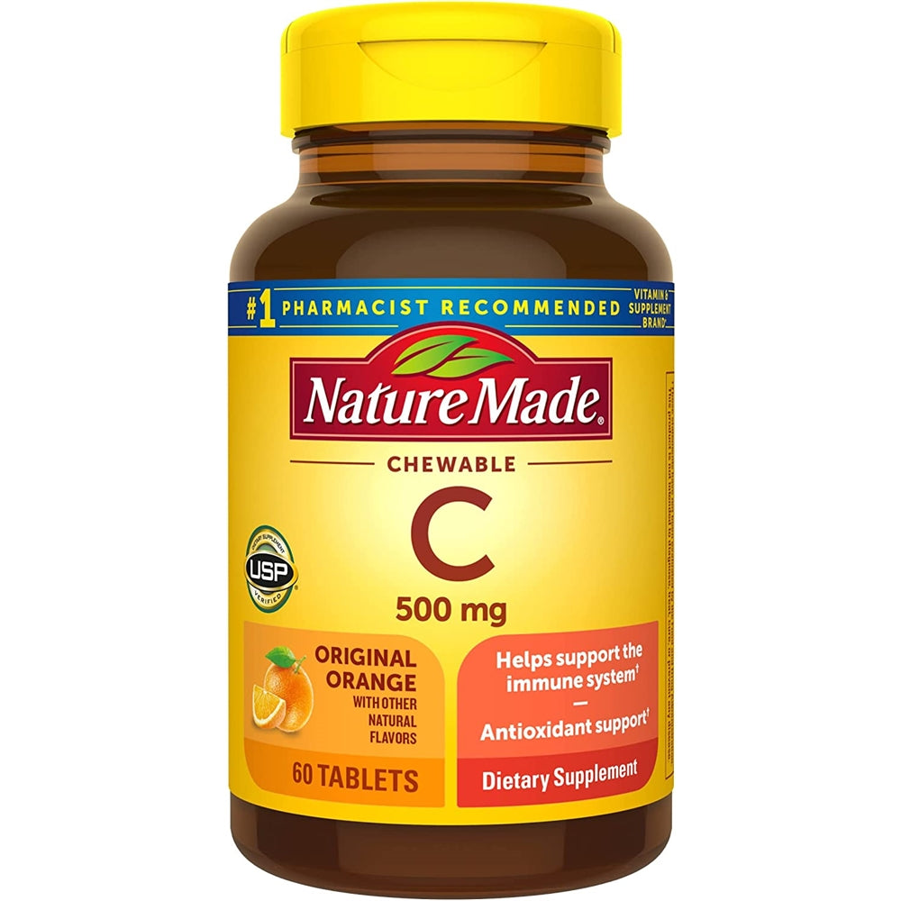 Suplemento Vitamina C masticable 500 mg dietético 60 cap