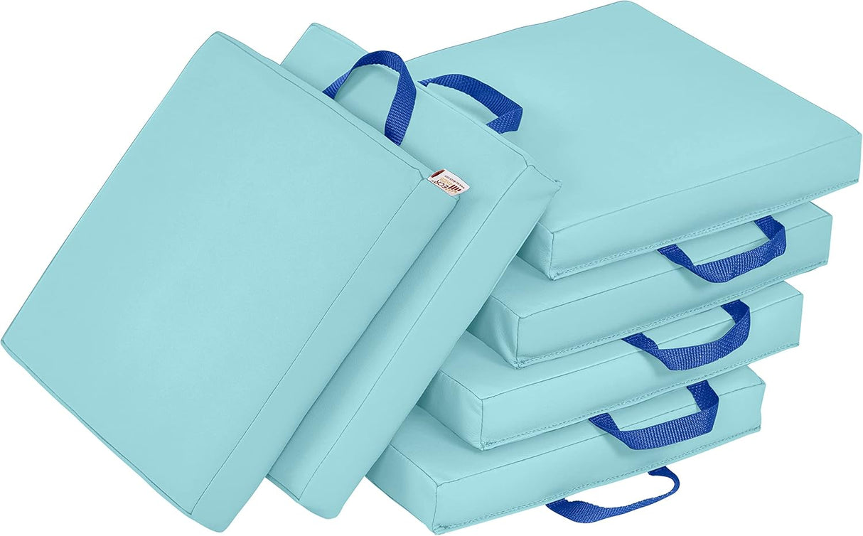 ECR4Kids SoftZone - Cojines de suelo, cuadrados, asientos flexibles, espuma de mar, 6 piezas