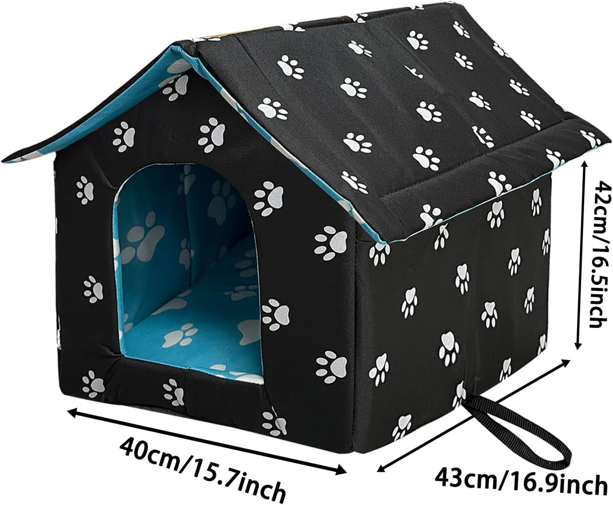 Casa para perros impermeable plegable con cojín, refugio fresco