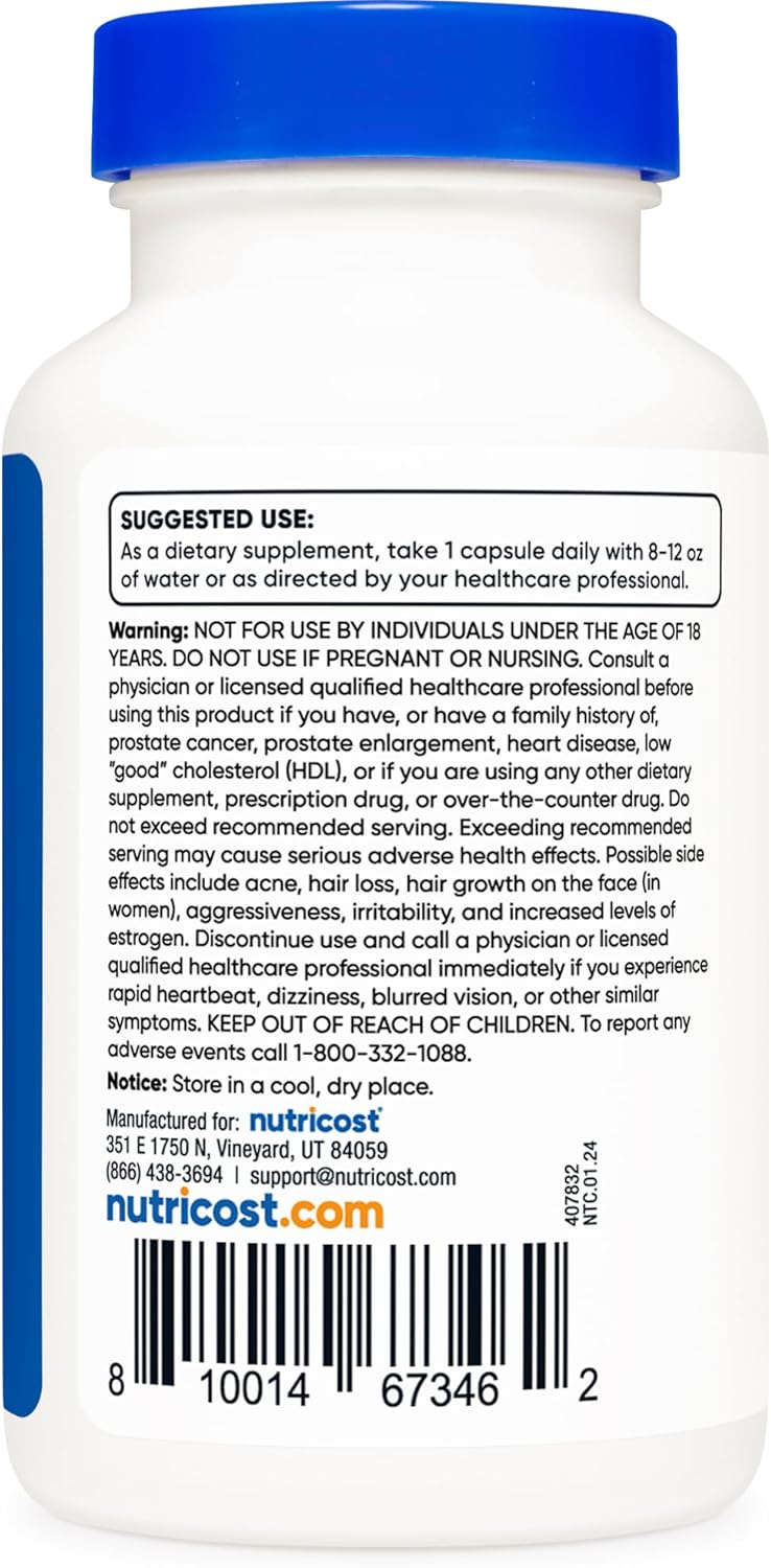 Nutricost Pregnenolona 10mg, 120 Cápsulas Vegetarianas