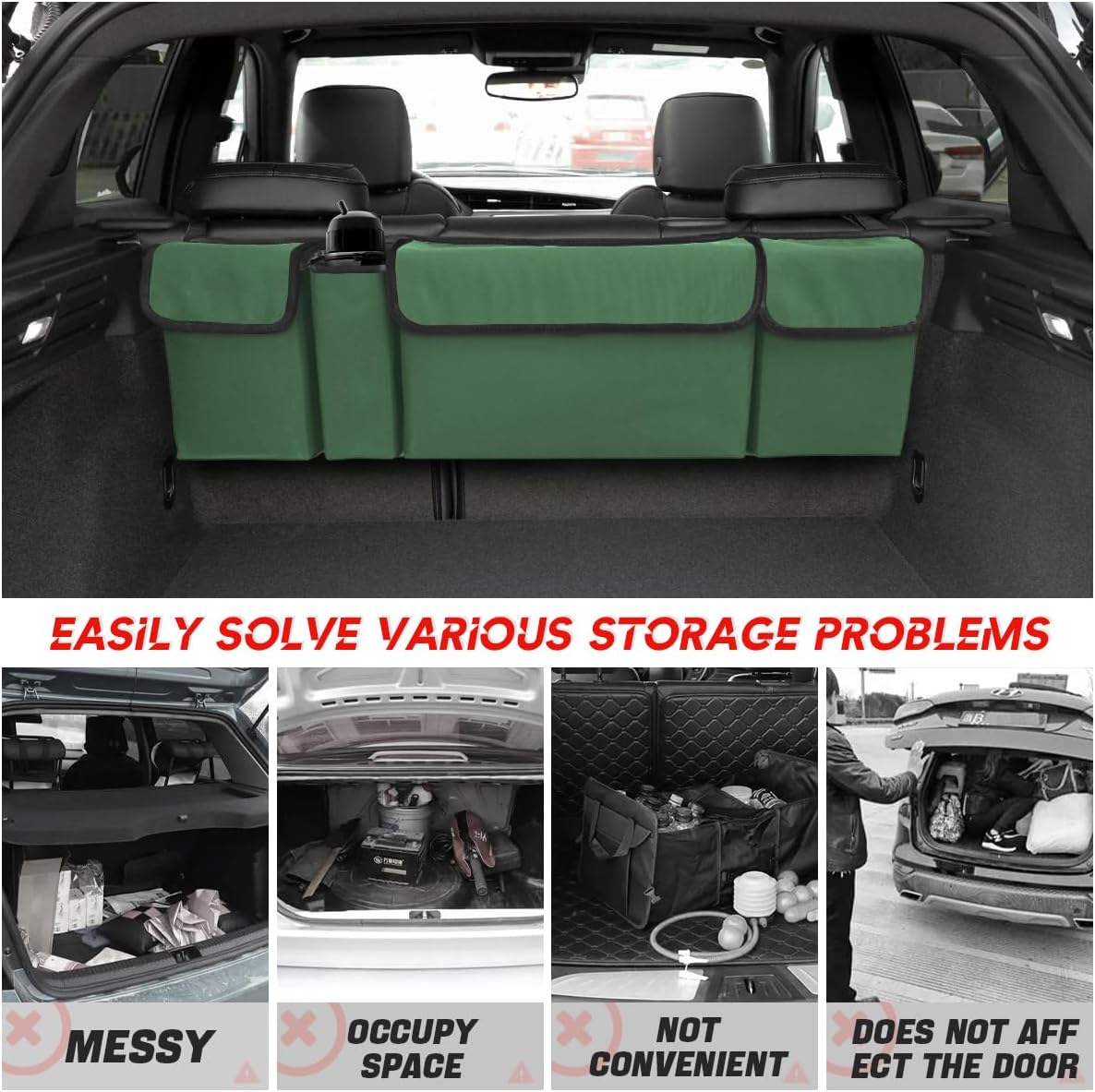 Organizador de Maletero BELOMI, Impermeable, Colapsable, 4 Bolsillos