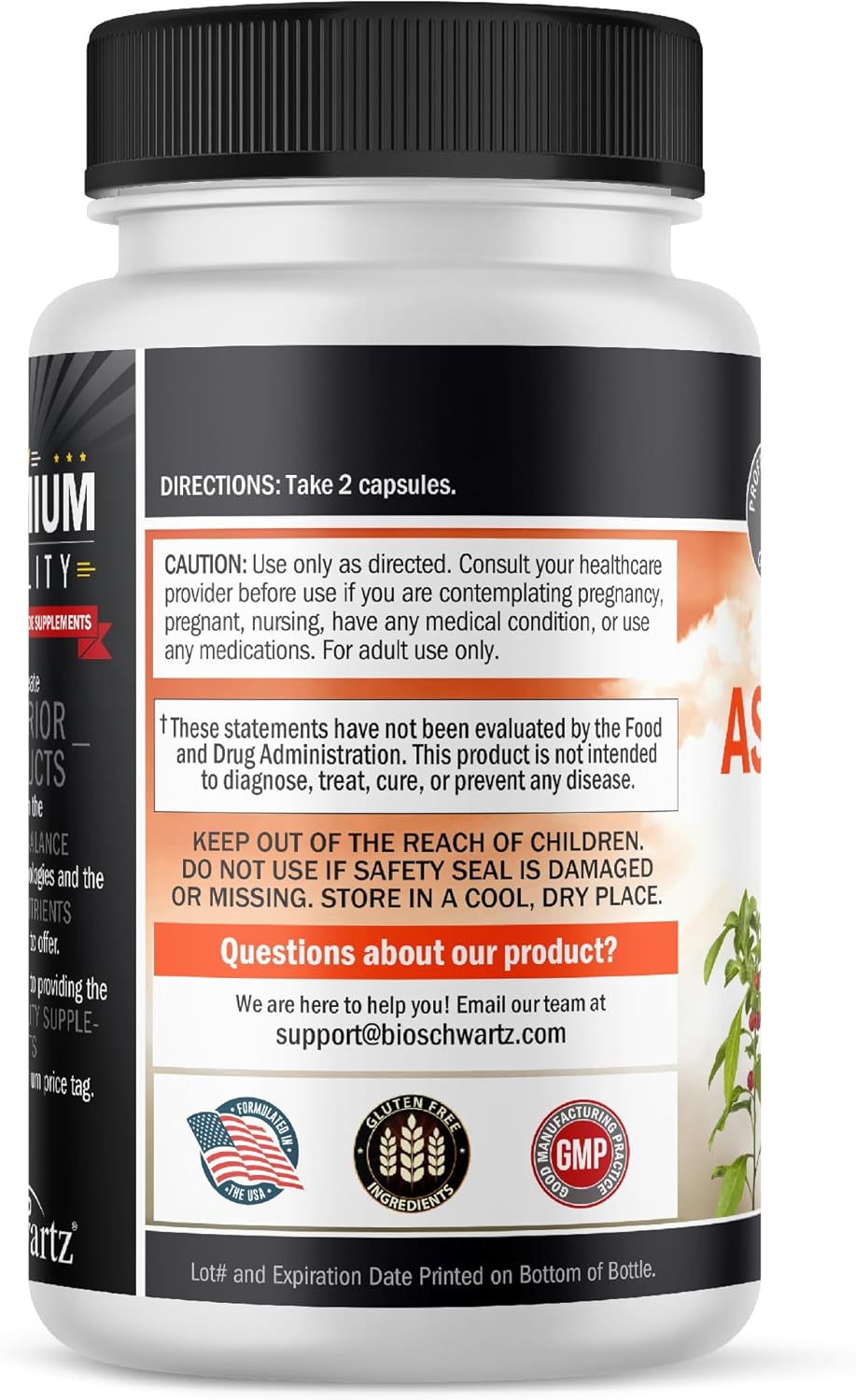 Suplementos de Ashwagandha - Extra Fuerte, 60 Cápsulas