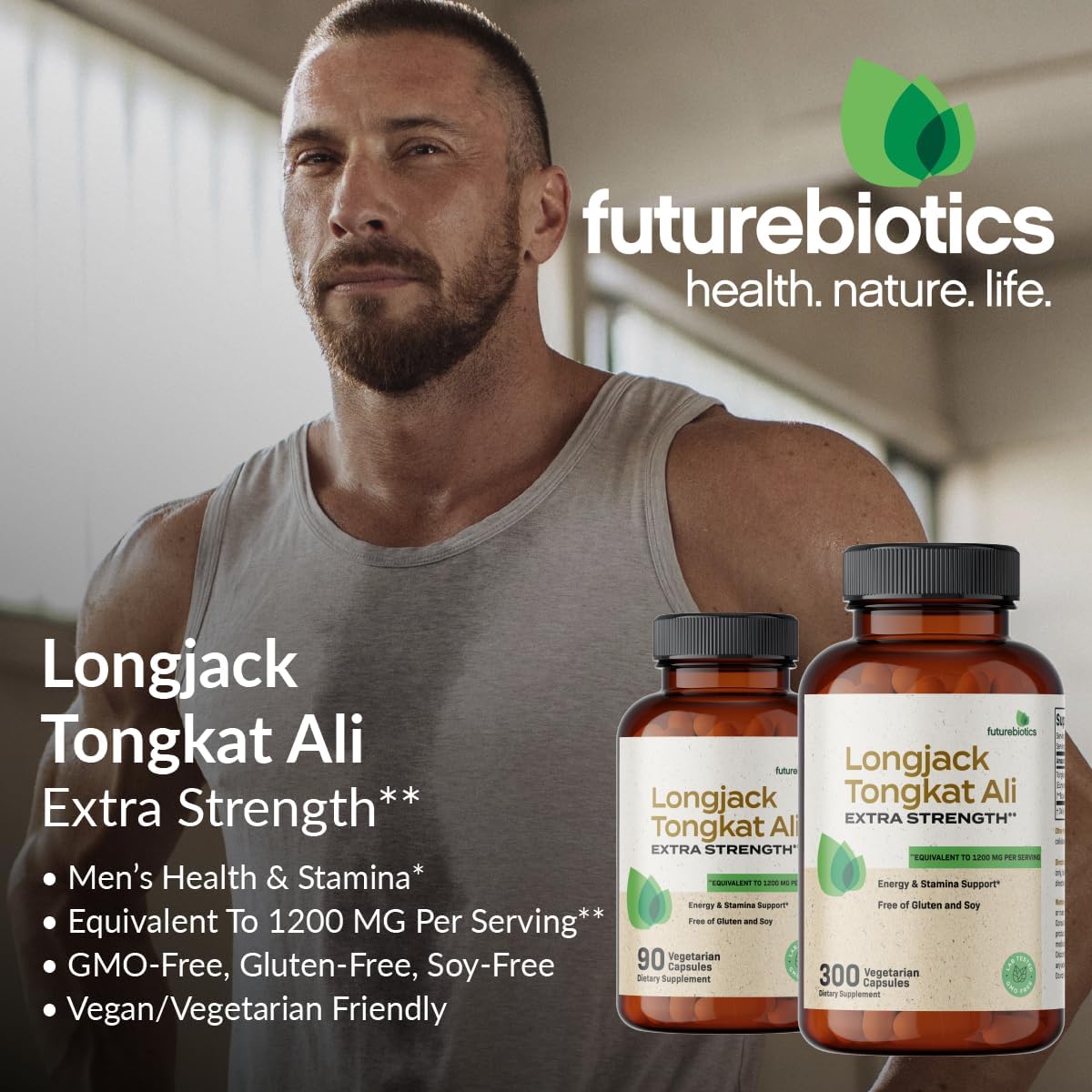 Tongkat Ali Longjack Extra Fuerza, Apoyo Energía y Resistencia
