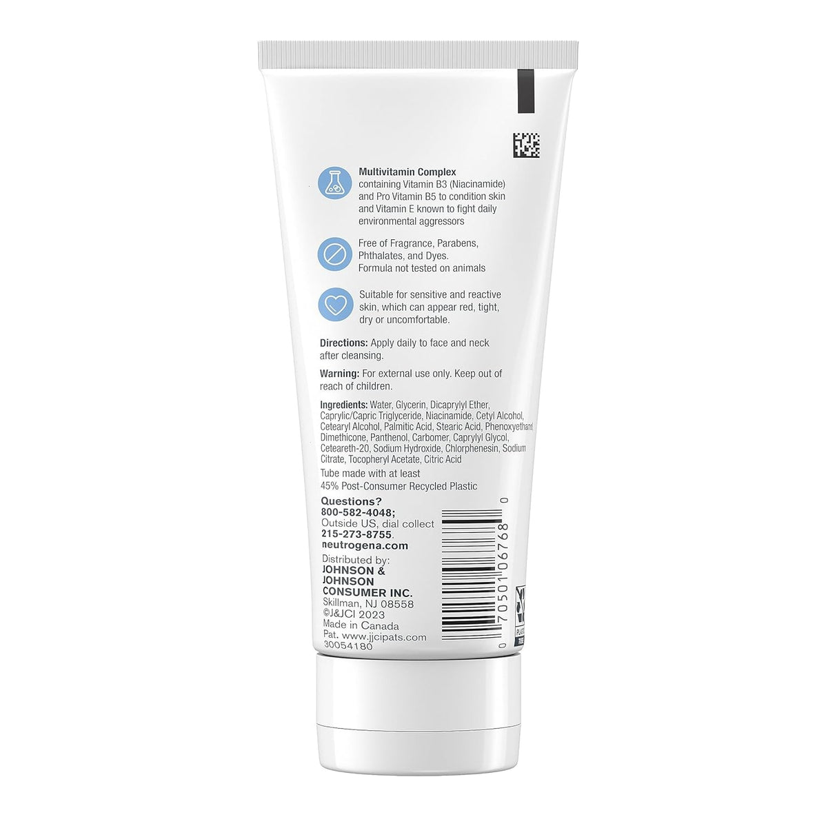 Hidratante facial diario sin fragancia Neutrogena