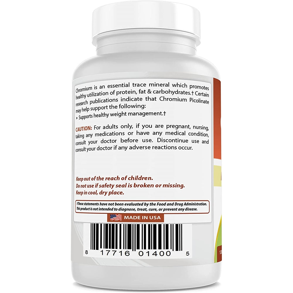 Suplementos Alimenticios Picolinato de cromo 1000 mcg 120