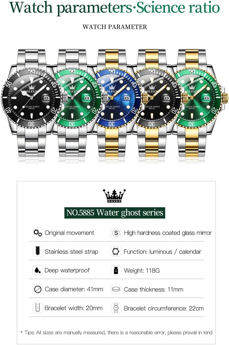 Reloj de analógico impermeable de hombre 2870-5585 OLEVS