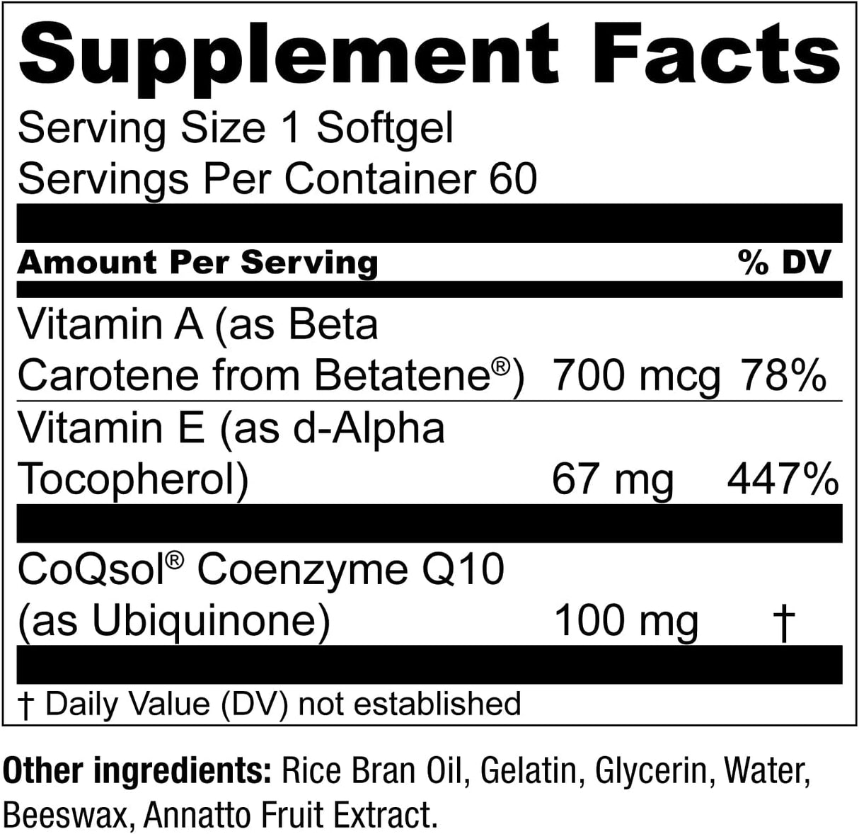 Suplemento CoQWell CoQ10 Apoyo para la salud cardíaca 60 und