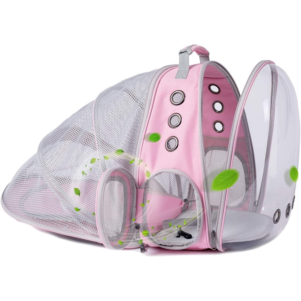 Mochila expandible para gatos con ventana de burbujas