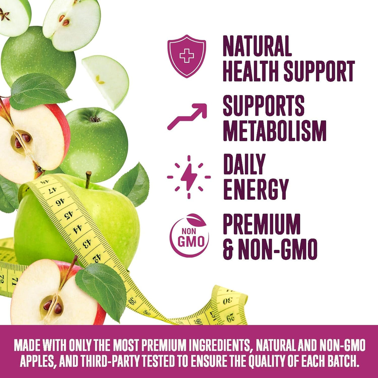 Gomitas veganas de vinagre de sidra de manzana de 1000 mg