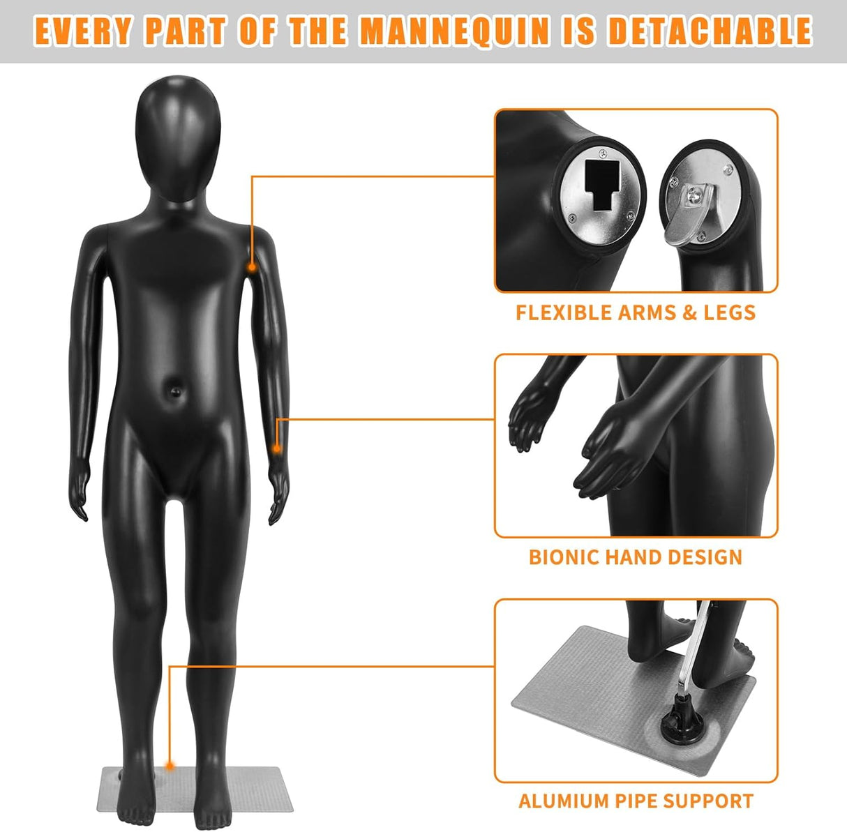 Maniquí Infantil SHAREWIN 43.3 Cuerpo Completo con Base Metálica