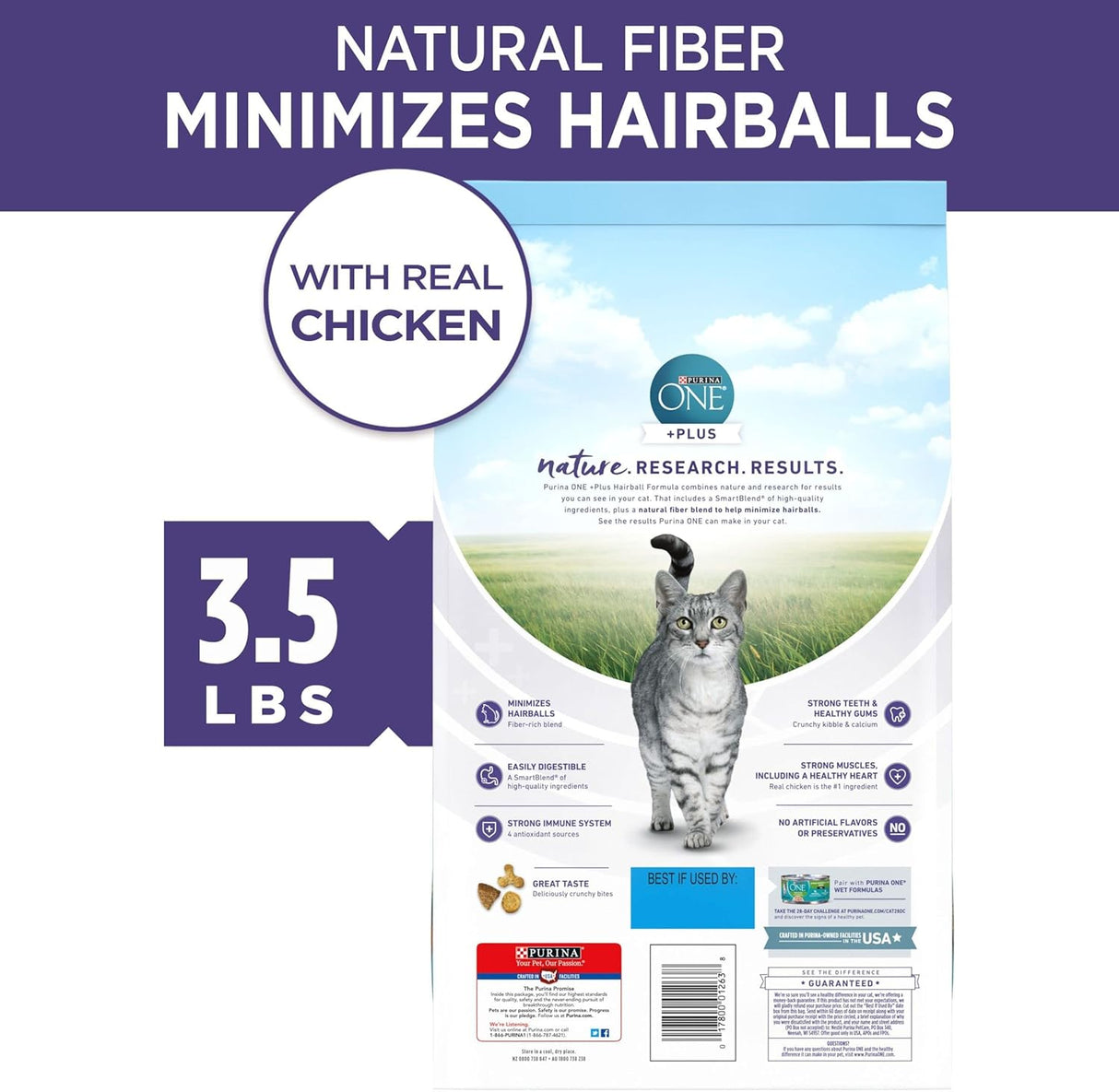 Purina ONE Hairball Formula, alimento para gatos premium