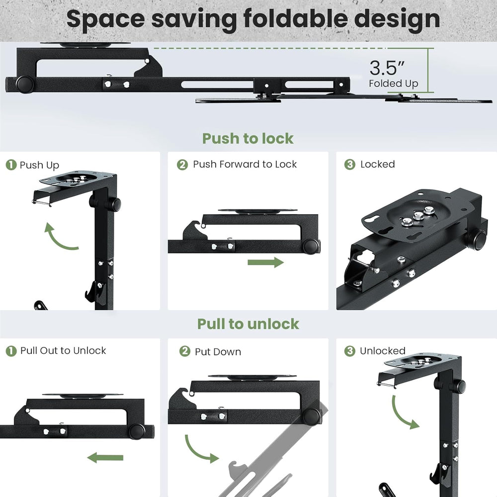 Soporte de TV de techo plegable, manual, ajustable, 23-55