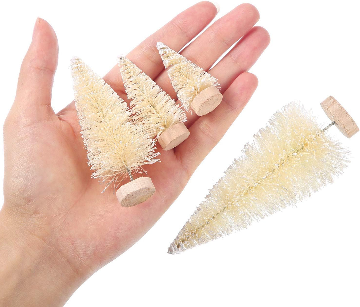 Árboles de Navidad Artificiales SATINIOR con Base de Madera 60 Pzas