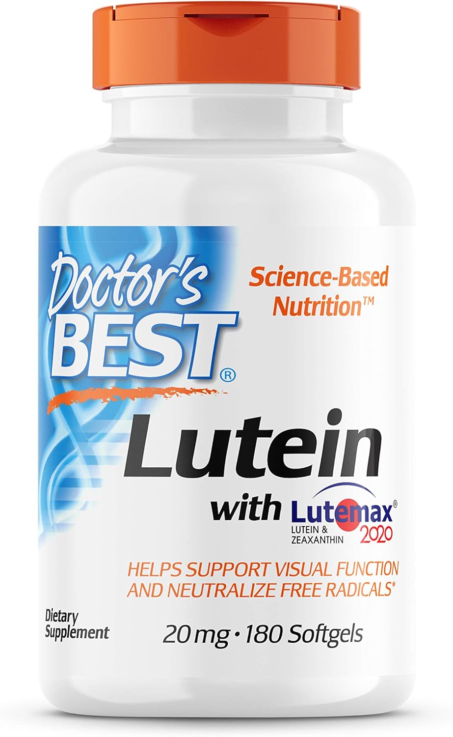 Luteína Doctor's Best, 20 mg, 180 Softgels, Sin GMO, Sin Gluten