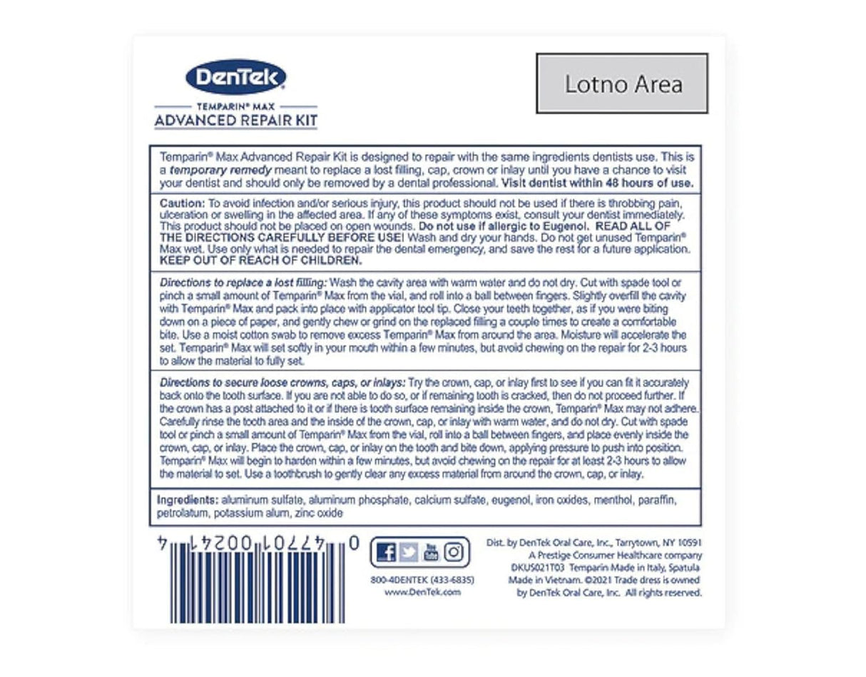 Kit Reparador para Rellenos y Coronas Sueltas Temparin Max