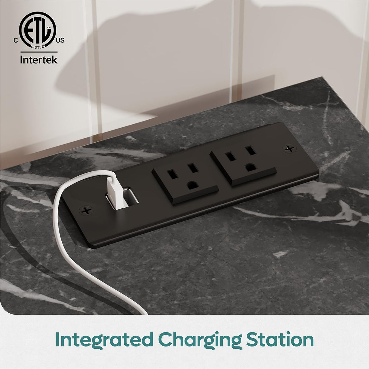 Bestier Soporte TV LED con enchufes, estante ajustable 58