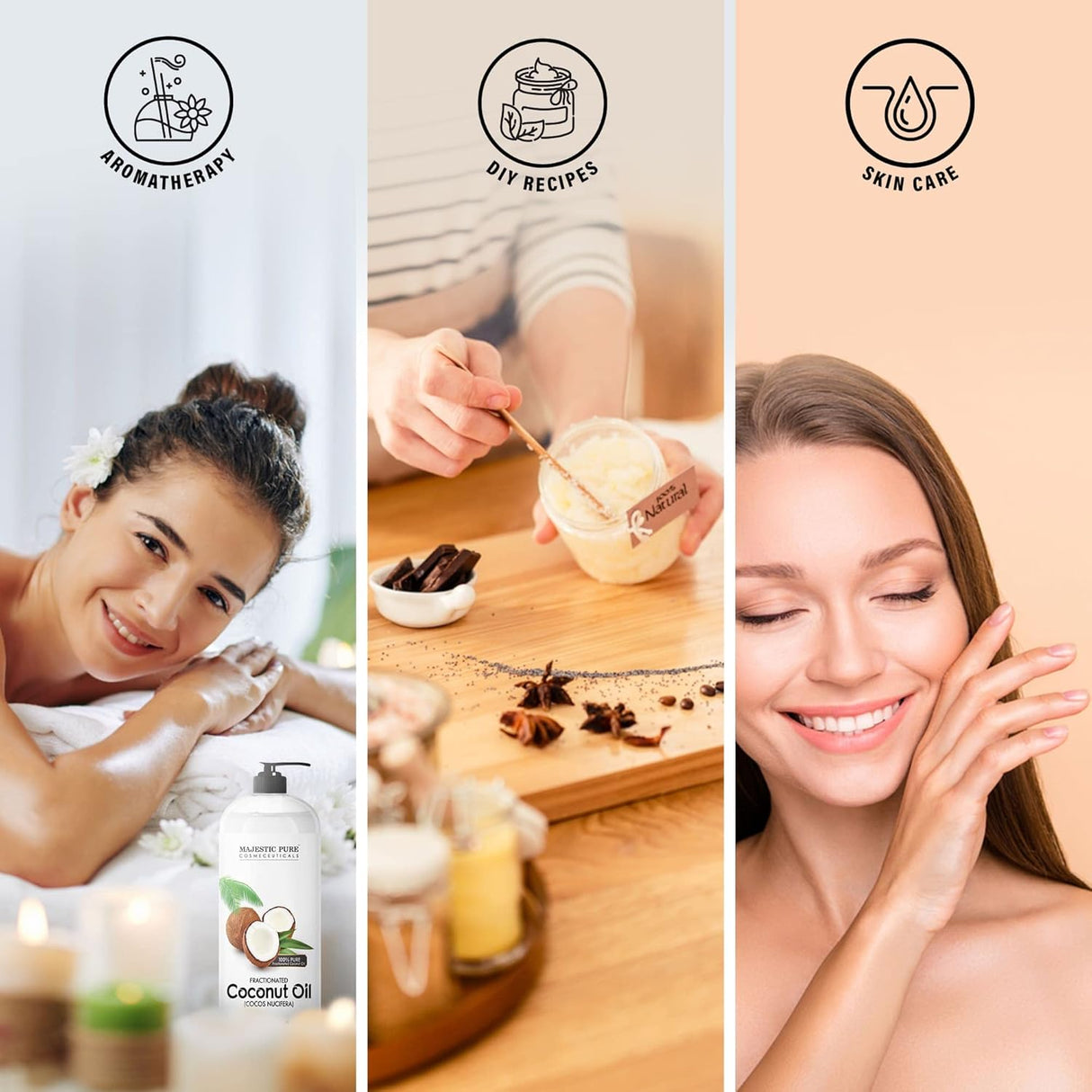 Aceite puro de coco de 16 Oz 6L-S5IM-ZW9C MAJESTIC PURE