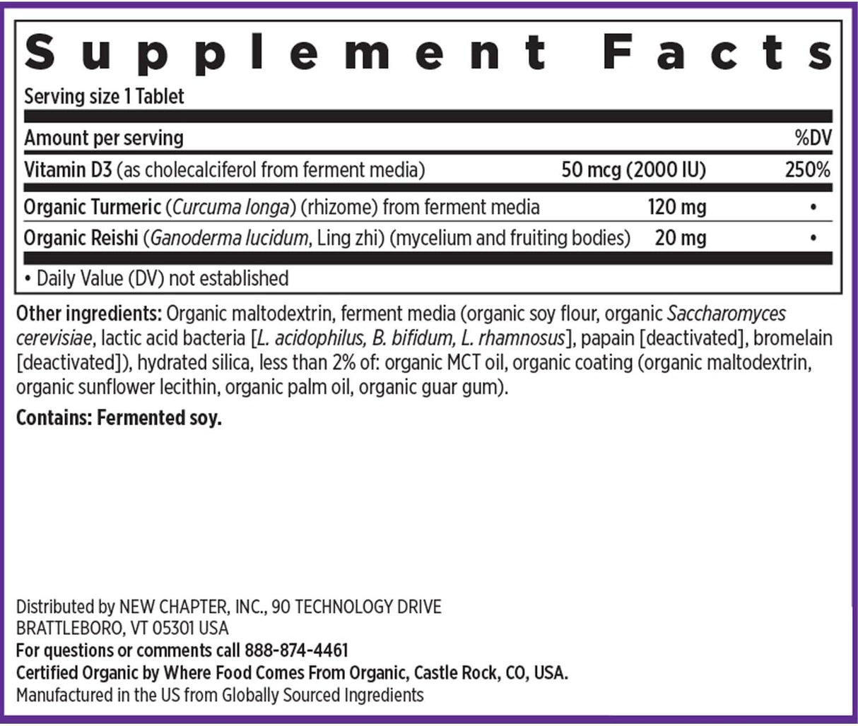 Nuevo Capítulo Vitamina D3 Fermentada 2000 IU, Orgánico, 60 cápsulas