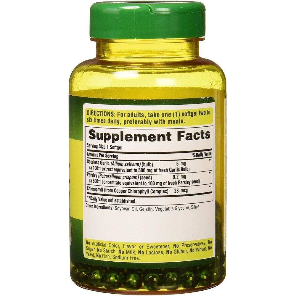 Suplementos Puritans Pride Ajo y perejil sin olor 250und